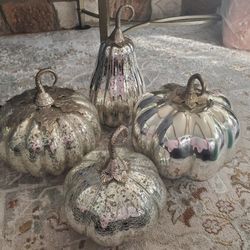 4 Glass Pumpkins