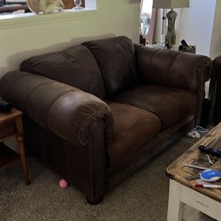 Leather couch and love seat