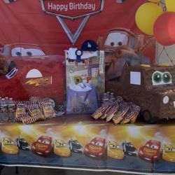 Happy Birthday Lightening McQueen & Mater Back Drop 