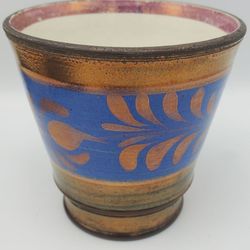 Antique Copper Lustreware Rose Gold Lip Cup