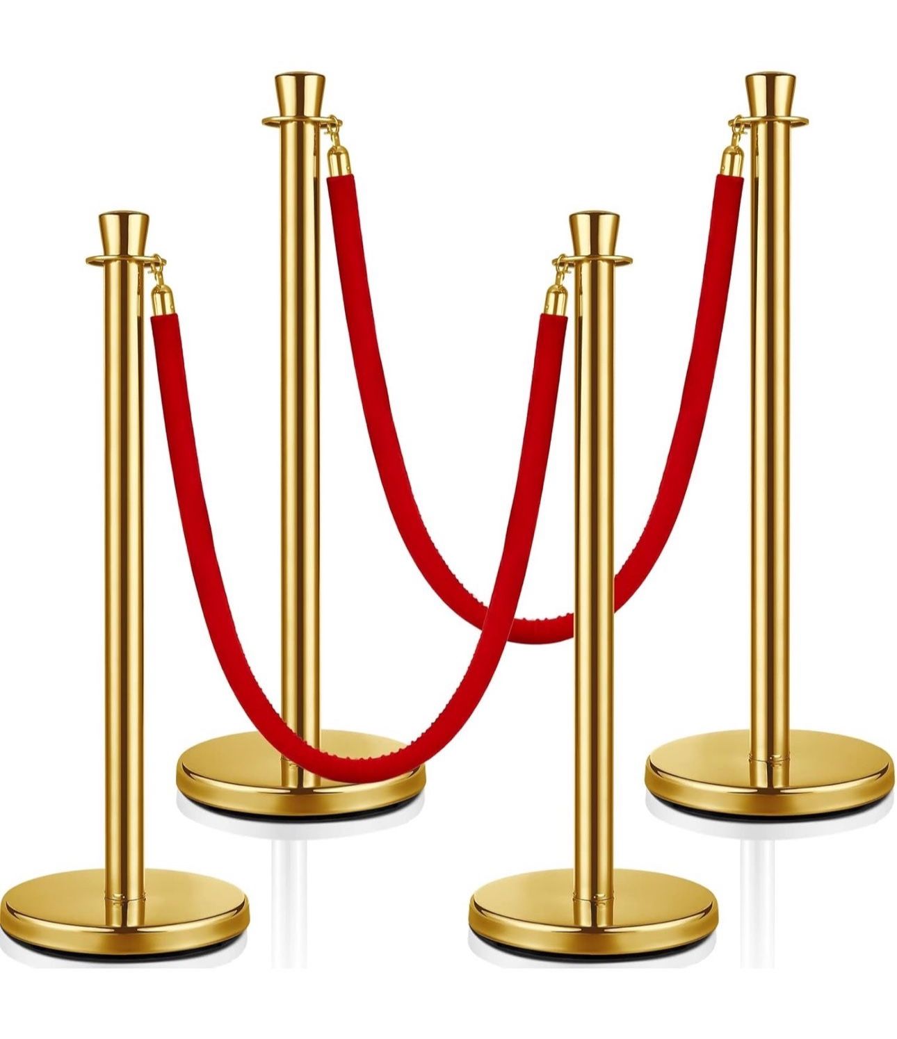 Red Velvet Gold Stainless Steel Stanchion