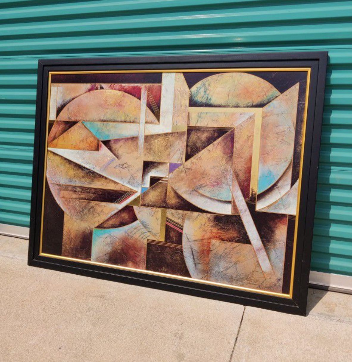Large Framed Richard Hall Vintage Abstract Modern Art