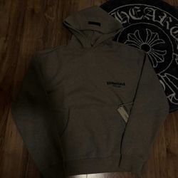 Essentials Dark Oatmeal Hoodie, Size L