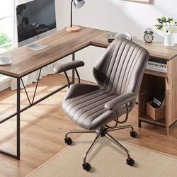 Gray Suede Desk Chair 