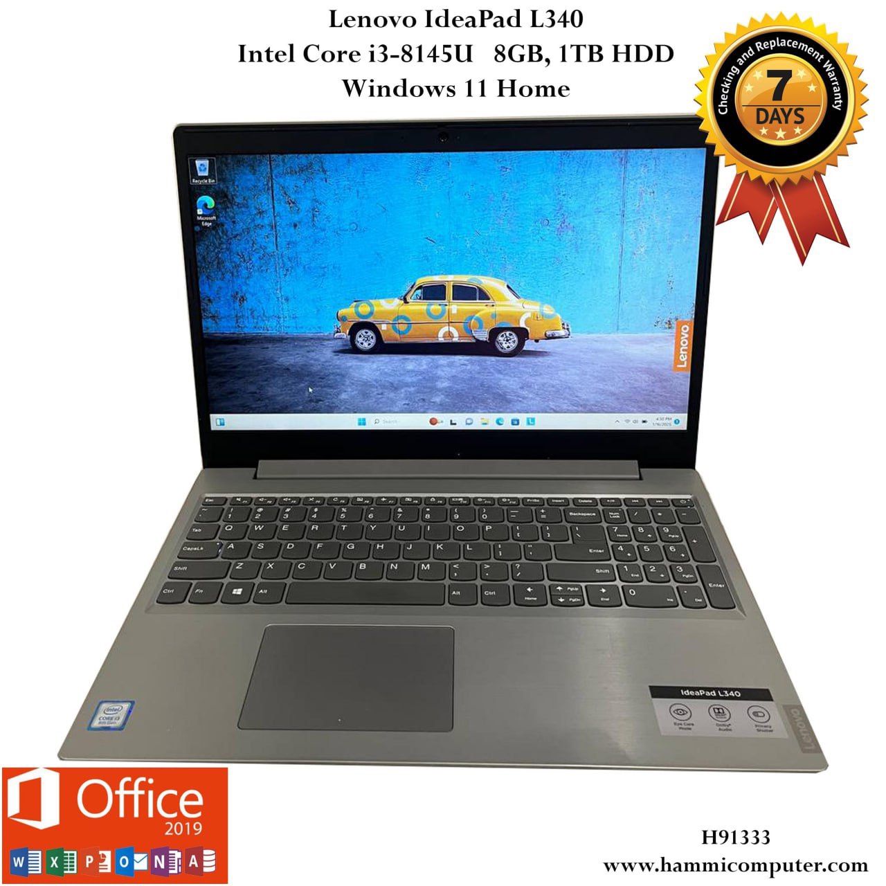 Lenovo IdeaPad L340, Intel Core i3-8145U, 8GB, 1TB HDD "H91333"