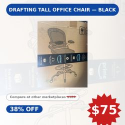 Drafting Tall Office Chair Black