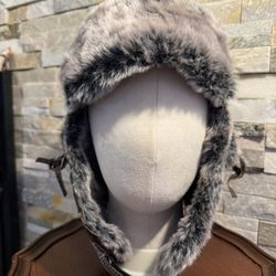Unisex City Hunter Denim-style Trapper Hat Ear Flap design with Faux Fur Lining