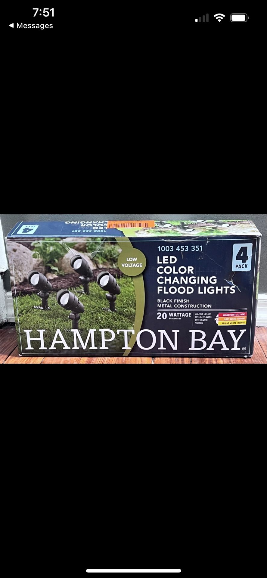 Hampton Bay Adjustable Light Color Integrated LED Outdoor Landscape Light (4-Pk)