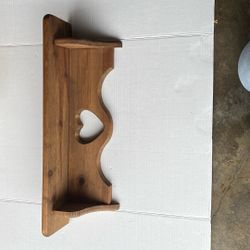 Cottage Core Wood Shelf With Heart Farmhouse 