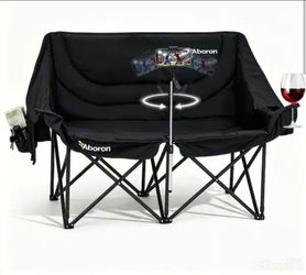 Oversized Double Camping Chair Padded Folding Loveseat