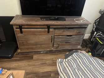Solid wood sturdy entertainment center