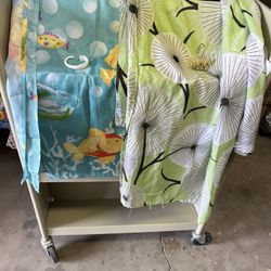 2 Shower curtains with complete hooks
