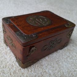 Chinese Brass Bound Hardwood Box