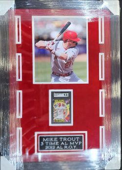 Angels Mike Trout Custom-Framed Graded Beam Team Card Display Piece