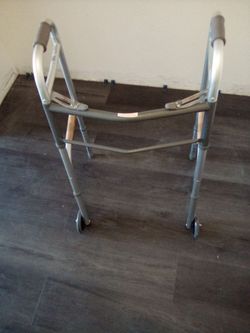 2 New Adjustable Walkers With Front Wheels Folds Up When Not Used Holds Up To 300 Lbs Made By Guardian $20 Each