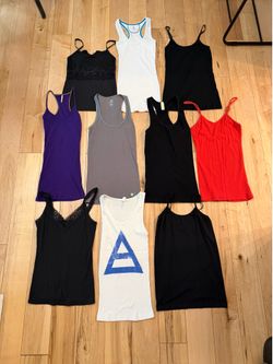 Lot of 10 assorted tank tops size Small