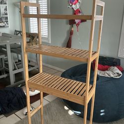 Bamboo over-the-toilet storage shelf