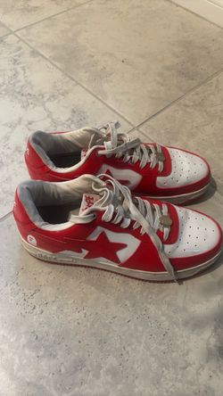 Red and white bape shoes. size11.5