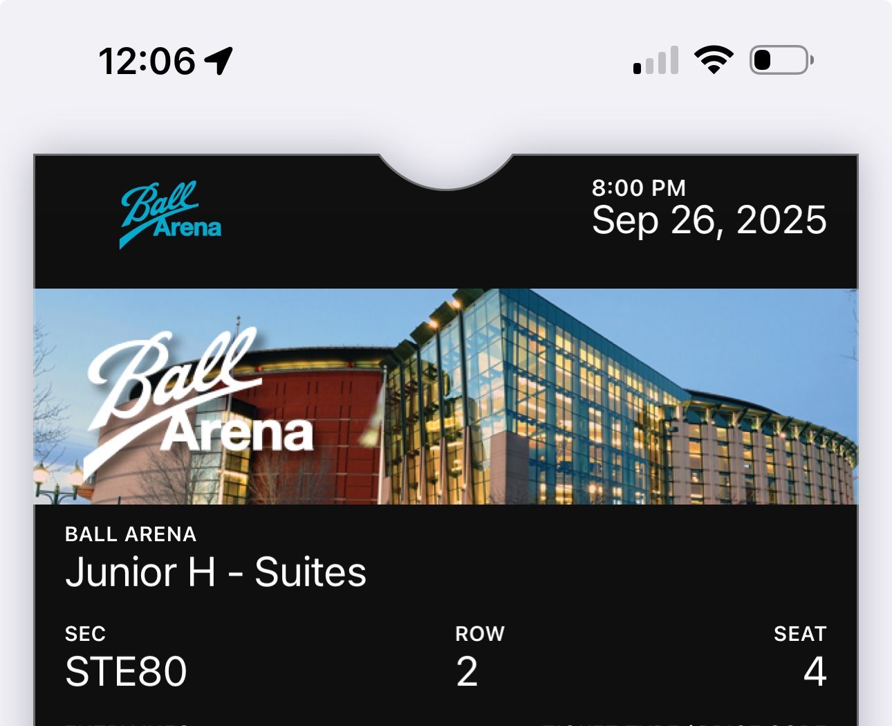 Selling One Junior H Ticket Suite Level