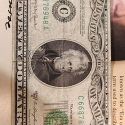 Old Money * 1950-D 20$ Bill For Sale/Trade