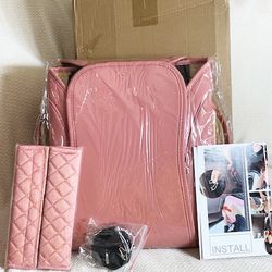 New, BeitK, 2 Pack Car Seat Covers, Universal Sideless Car Seat Protectors w/ Storage Pocket and Seat Belt Pads, (Pink)