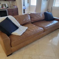 Restoration Hardware Maxwell Leather Sofa 10 Ft