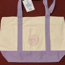Large purple Trader Joe’s bag