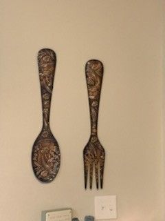Large DECO SPOON AND FORK
