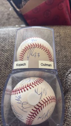 Michael kopech and James Outman Autograph Ball