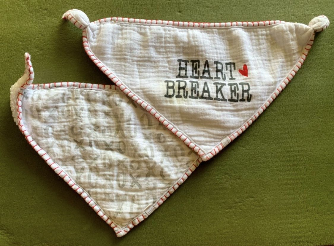 Valentines Bandana Bib Set - Heartbreaker by Mudpie