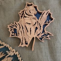 Carved Wood Decor Fall Leaf Boho Farmhouse cottagecore 