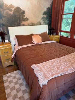 Queen size upholstered bed frame