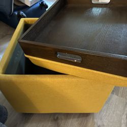 Bright Yellow Ottoman $60.00 Selling due to move! 