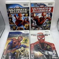 Wii Spider-man Friend or Foe, web of shadows, ultimate alliance 1 & 2 , 4 games
