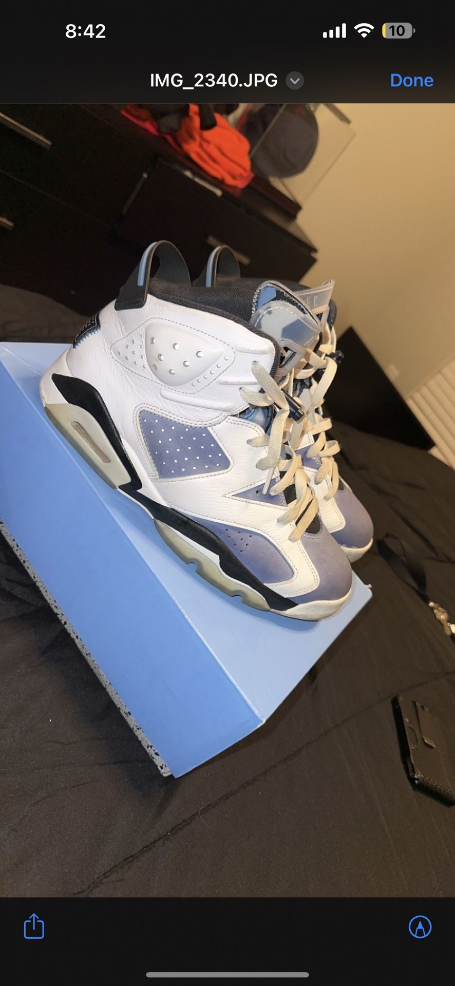 Jordan 6 Retro Unc Size 10 Men