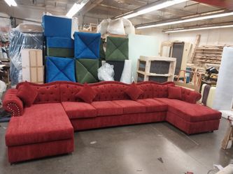 BRAND NEW 6X15X6FT or 11X11FT U SECTIONAL CHAISE,  Barcelona cinnabar fabric. CUSTOM made available