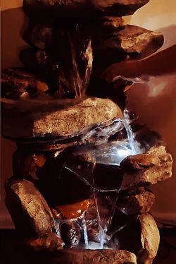 Big Realistic Rock Water Fall Ftn. (Lights Up)