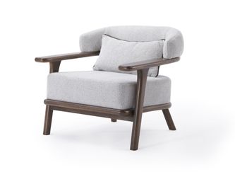 Indigo White & Walnut Armchair