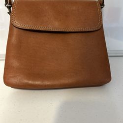Patricia Nash Leather Crossbody Bag Brown Flap Snap Adjustable Strap