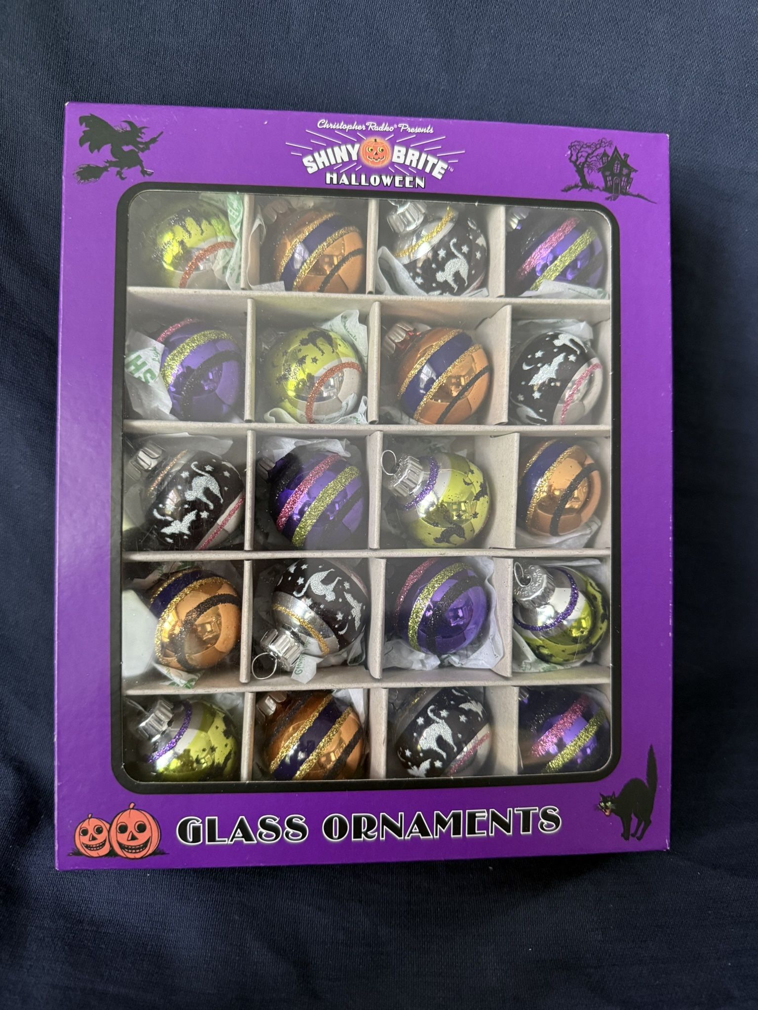 Christopher Radko Shiny Brite Halloween Glass Ornaments NEW