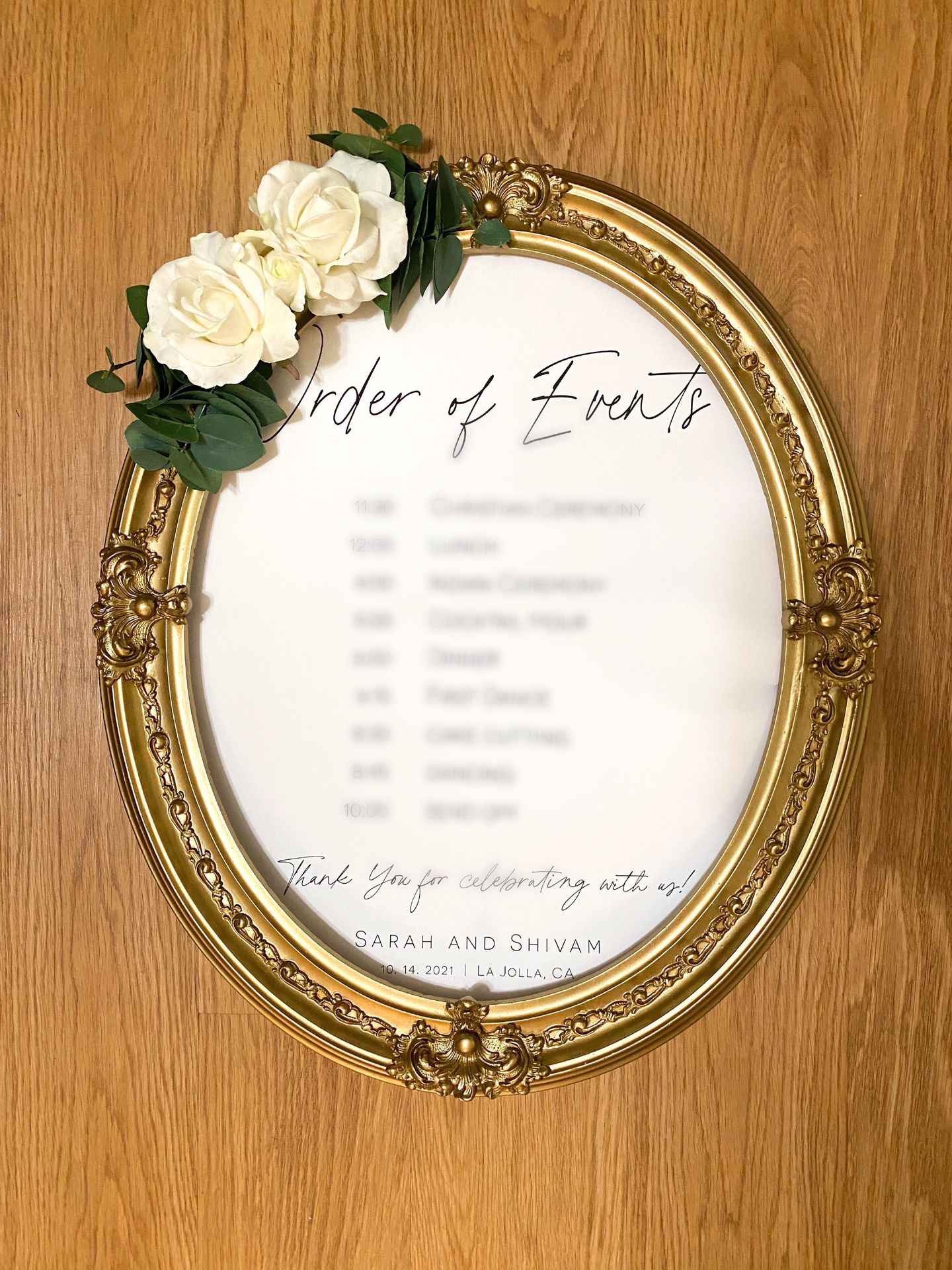 Gold Frames For Wedding Sign 
