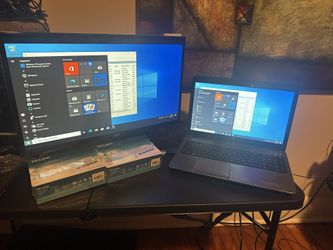 🎉 HP Laptop + AOC Monitor Bundle – Plug & Play Setup – $100 OBO