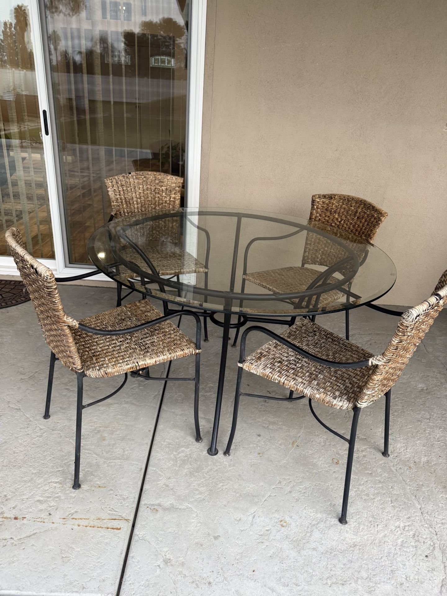 Glass Patio Table With 4 Chairs