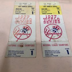 1977 YANKEES WORLD SERIES TICKETS 