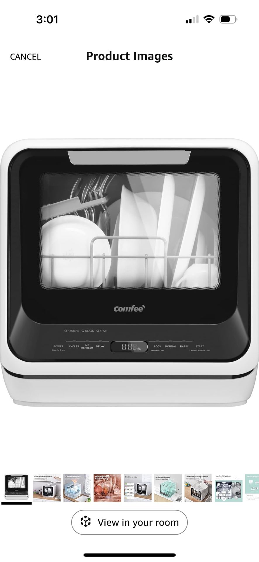 Comfee 5L Countertop Dishwasher New, Used For One Month