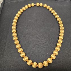 Antique Golden Beaded Necklace With Screw Down Clasp