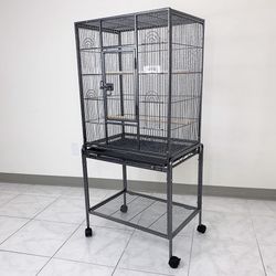 (NEW) $95 Large 53” Bird Cage for Parakeet Parrot Cockatiel Canary Finch Lovebird, Size 24x17x53” 