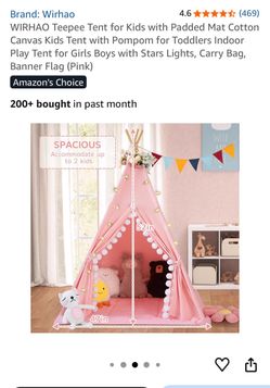 BRAND NEW WIRHAO Pink Teepee Tent – 47% OFF!