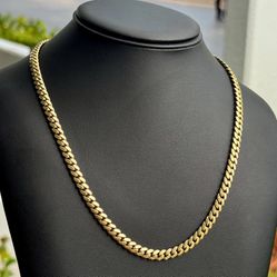 Jewelry 14k solid Yellow Gold Cuban link 26.00” Chain necklace 70.30 grams 6.00mm