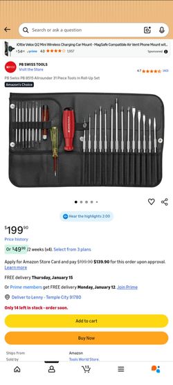 PB Swiss PB 8515 Allrounder 31 Piece Tools in Roll-Up Set